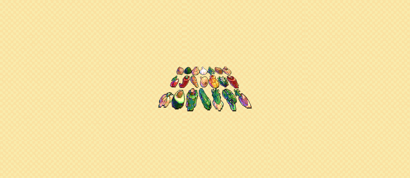 NEW High detail pixel art vegetables