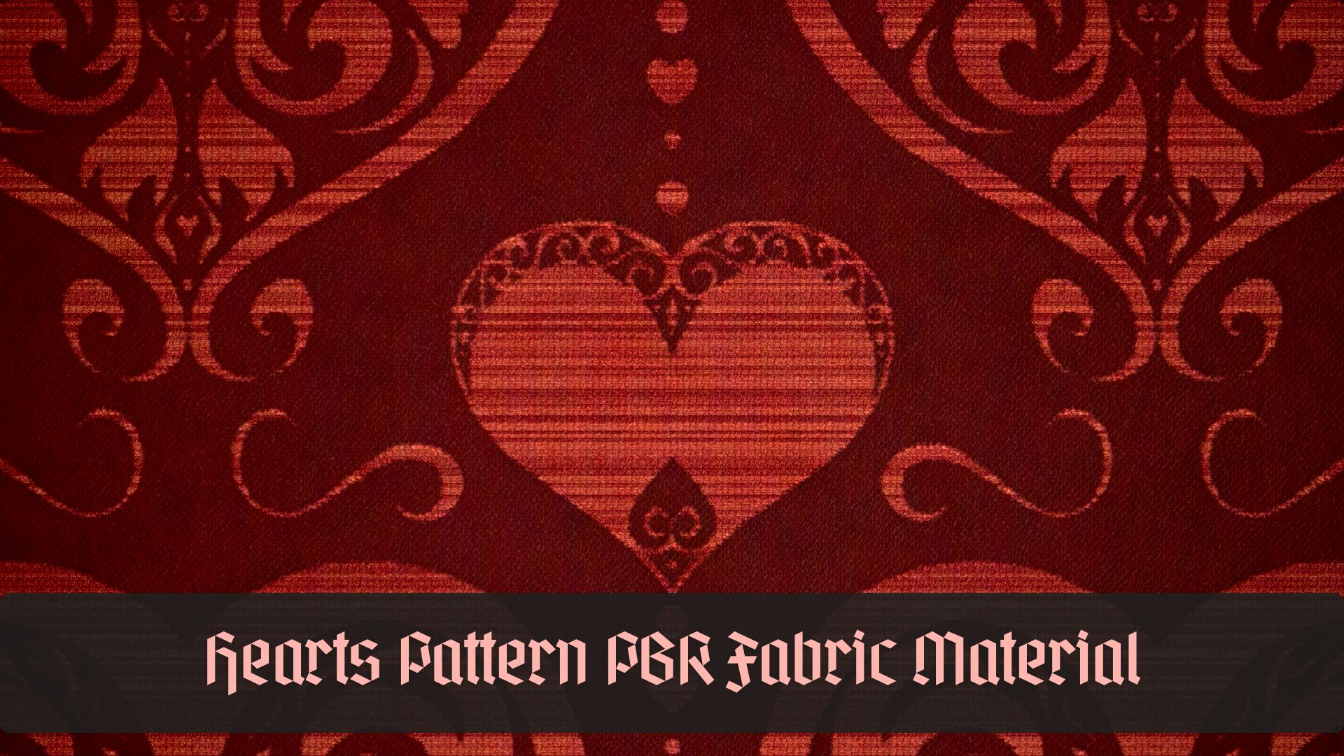 Hearts Pattern PBR Fabric Material