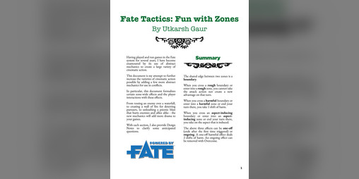 Cover image for Fate Tactics: Fun with Zones