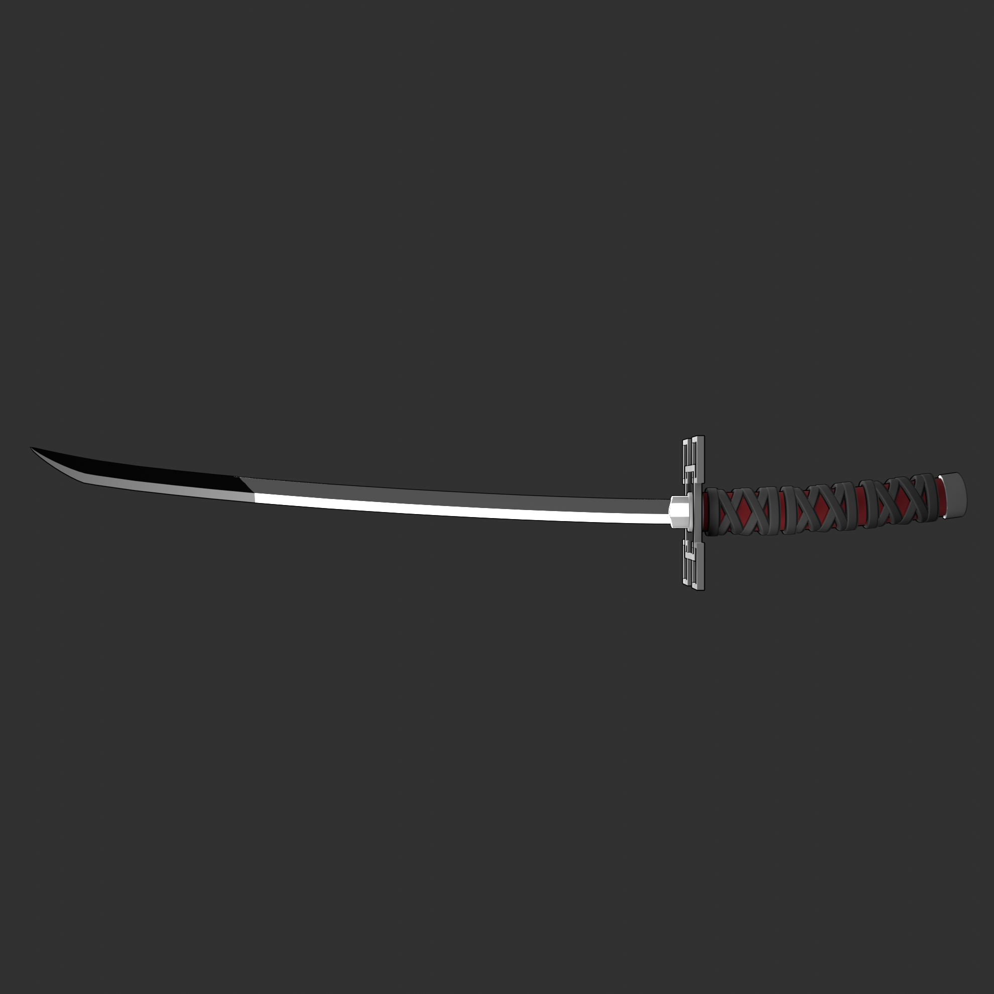 3D katana with 2d outline