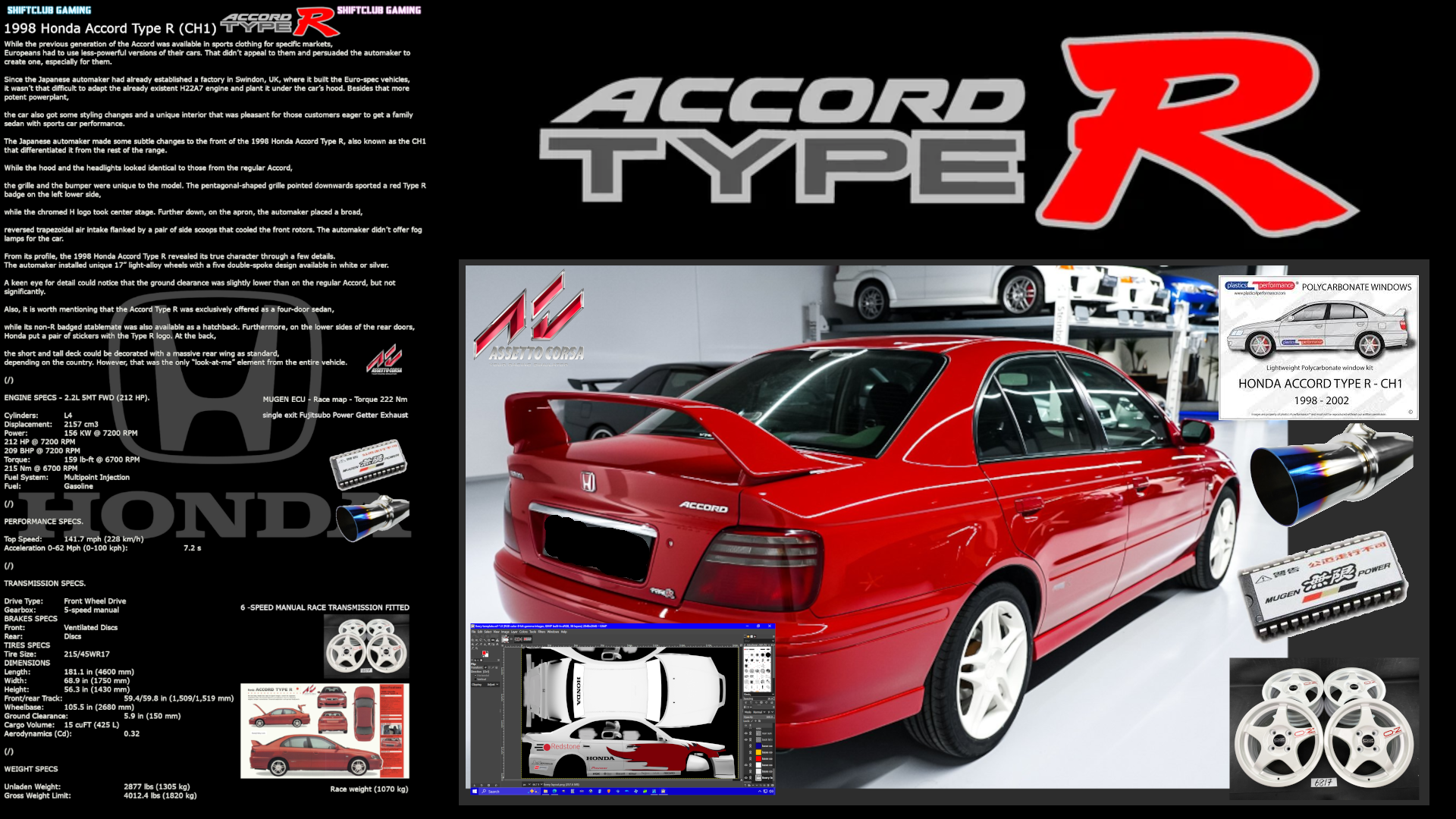 1998 HONDA ACCORD TYPE R (CH1) A.C