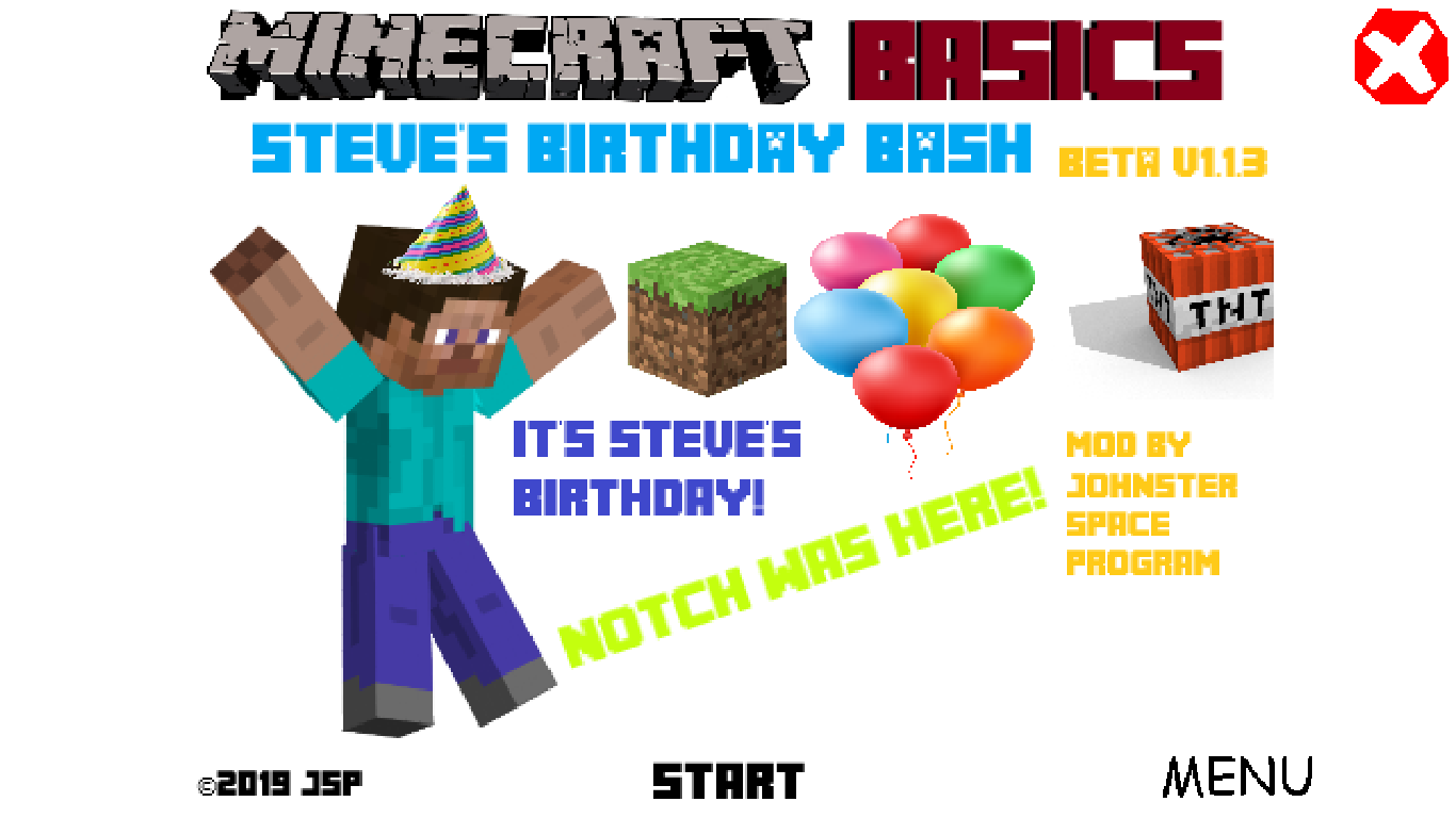 Minecraft Basics Steve S Birthday Bash By Johnsterspacegames