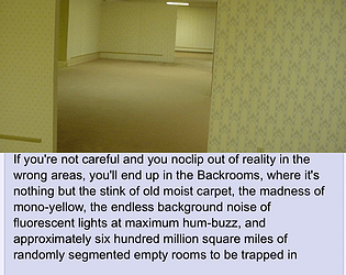 |:ExPloRE tHE baCKRoOMs:|