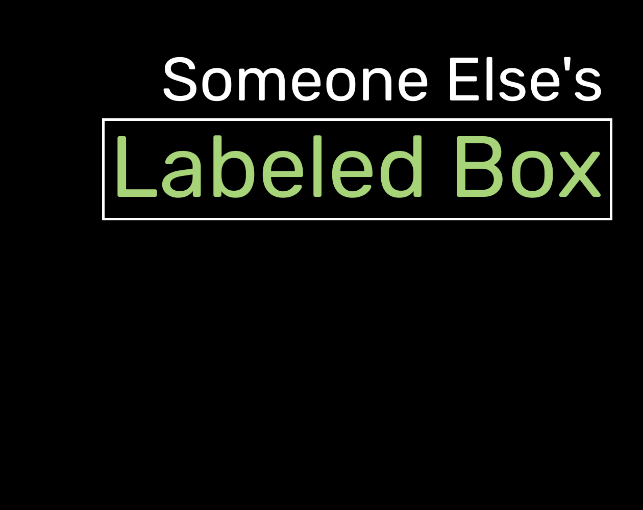 Someone Else's Labeled Box