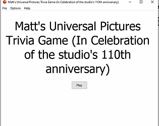Matt's Universal Pictures Trivia Game