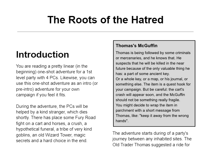 The Roots of the Hatred (5e) by Drew Long