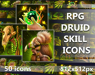 Druid Skills Pixel Art by Free Game Assets (GUI, Sprite, Tilesets)