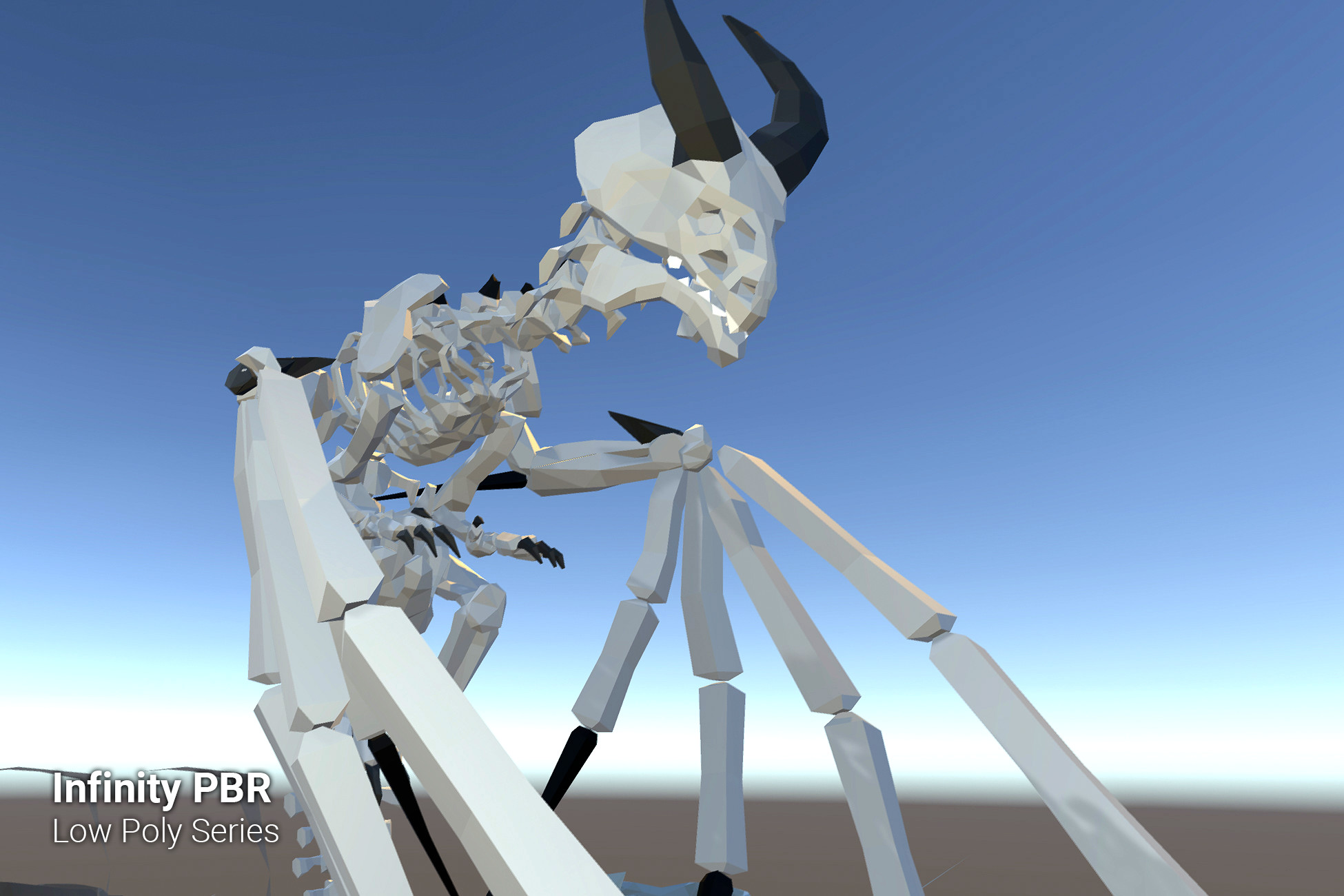 Low Poly Character - Dragon Skeleton - Fantasy RPG - Unity