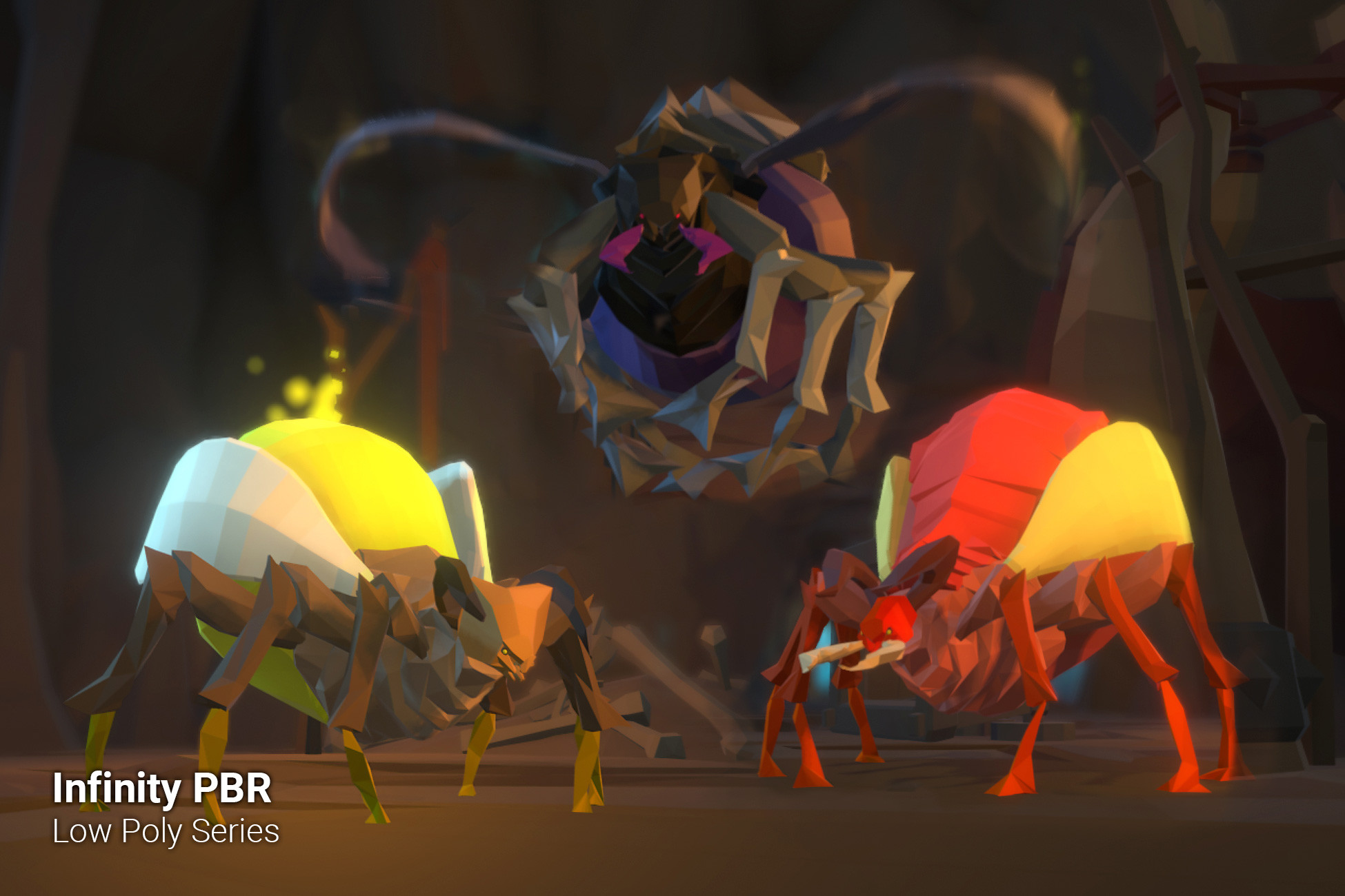 Low Poly Character - Bomber Bug - Fantasy RPG - Unity