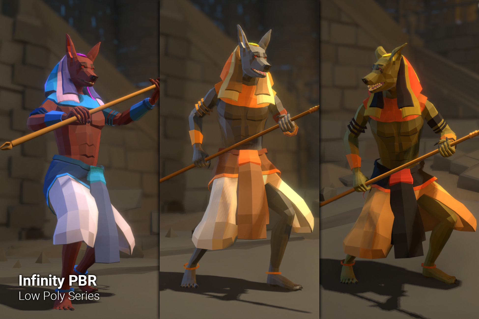 Low Poly Character - Anubis - Fantasy RPG - Unity