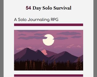 54 day solo survival   - A solo-journaling rpg. 