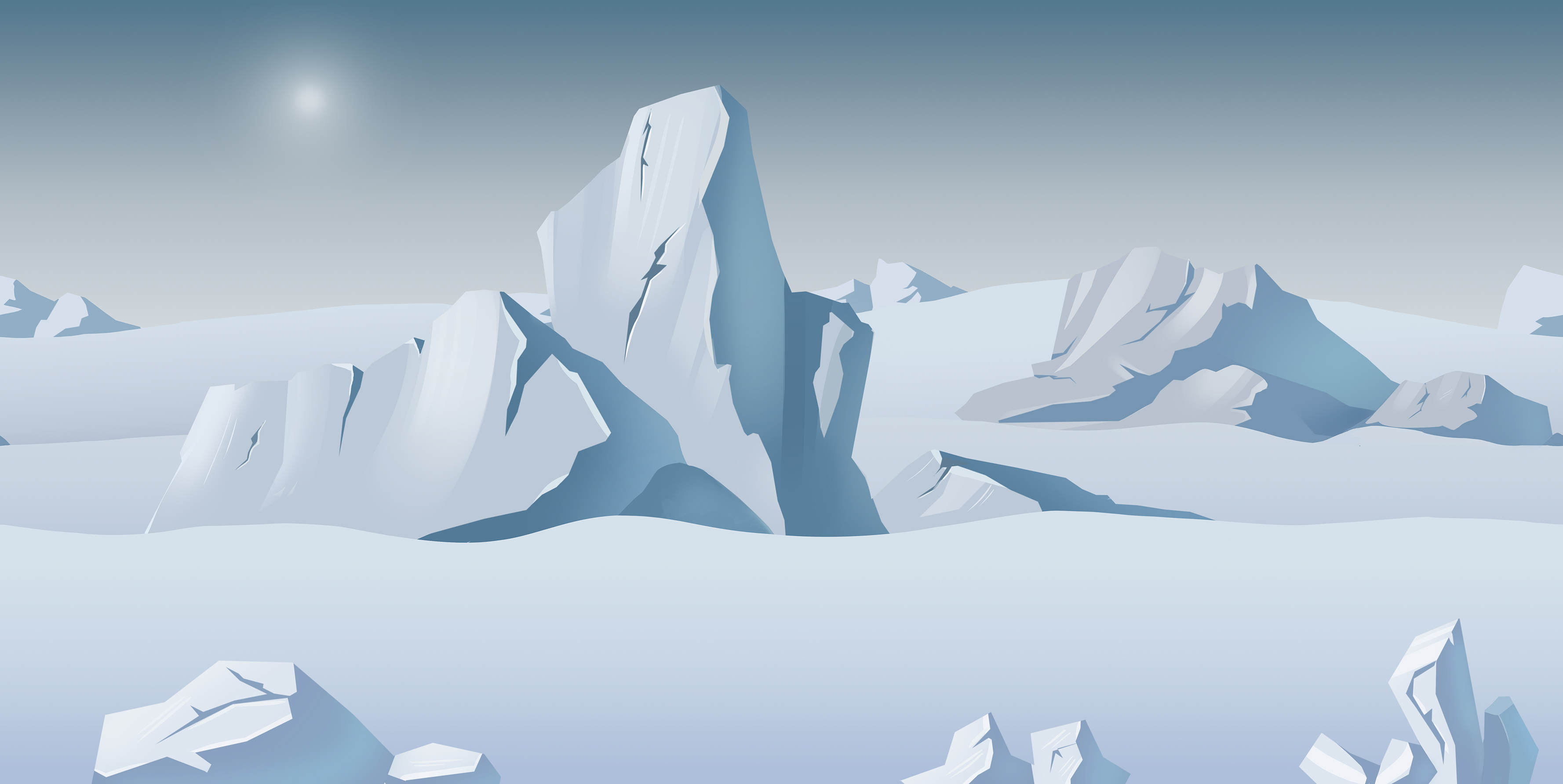 Ice Desert Background 2D Free