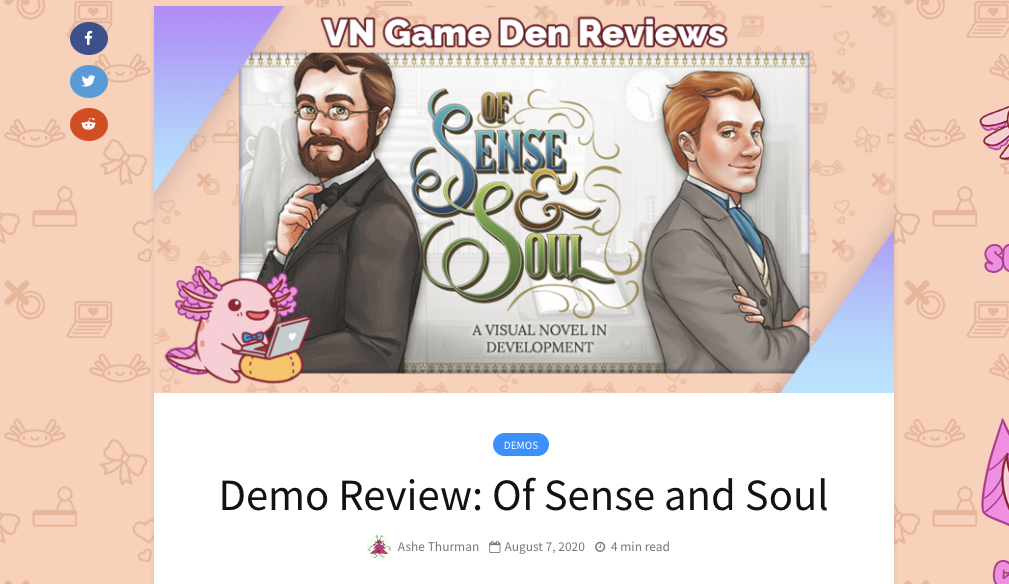 A screenshot of VN Game Den's review of the OSAS 2020 Demo