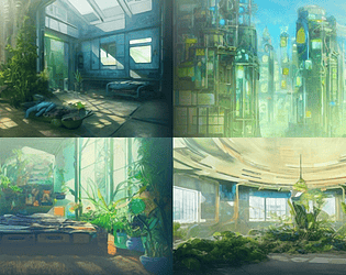 Water-Powered Solarpunk City Pack: 10 Visual Novel Backgrounds by Rachel  Chen