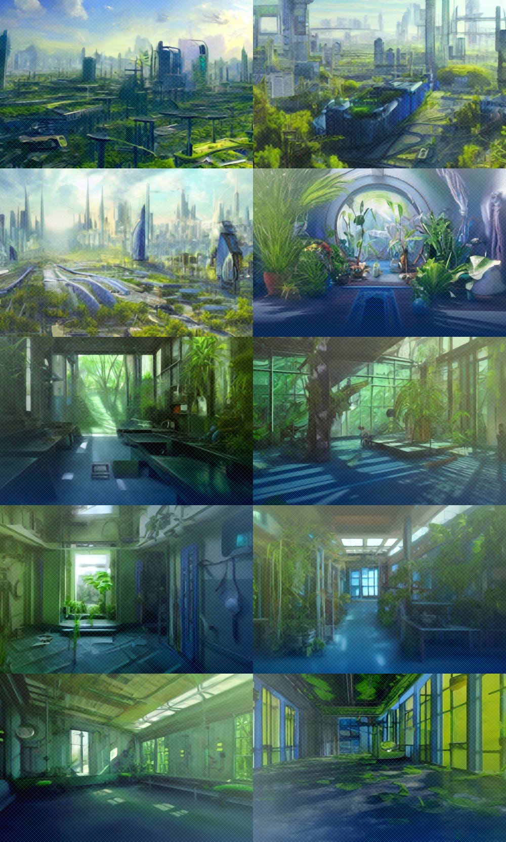 Water-Powered Solarpunk City Pack: 10 Visual Novel Backgrounds by Rachel  Chen