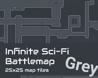 Infinite SciFi Battlemap - Grey   - VTT megadungeon battlemap 