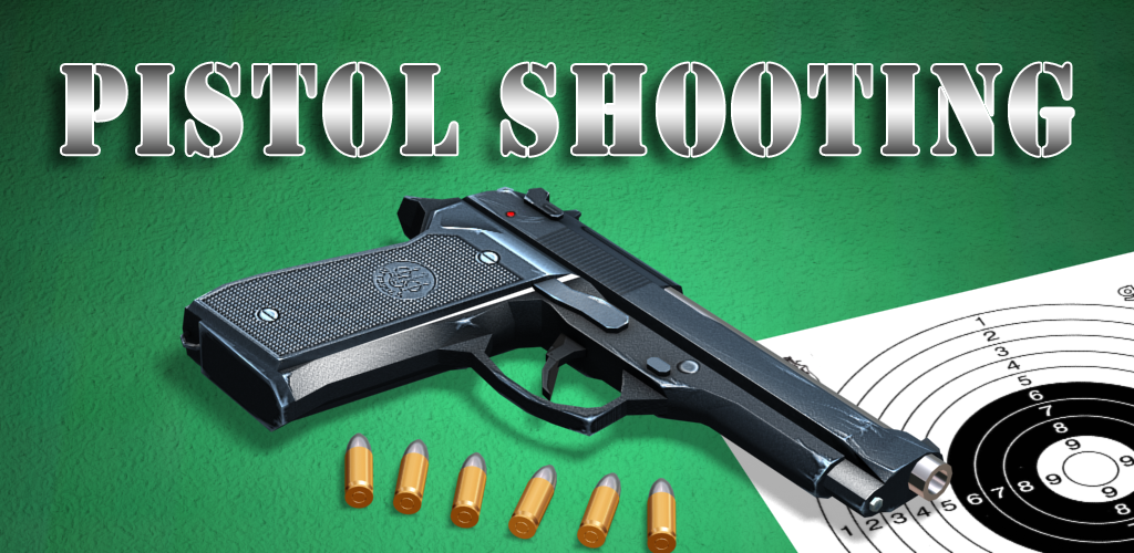 Pistol shooting at the target.  Weapon simulator.