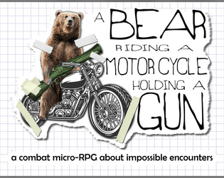 A Bear Riding a Motorcycle Holding a Gun  