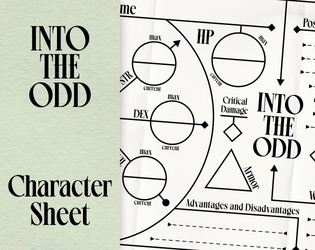 Into the Odd Character Sheet   - Unofficial character sheet for the Into the Odd RPG 
