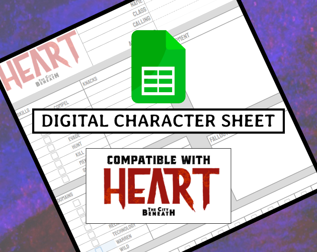 Cover image for Heart RPG Digital Character sheet
