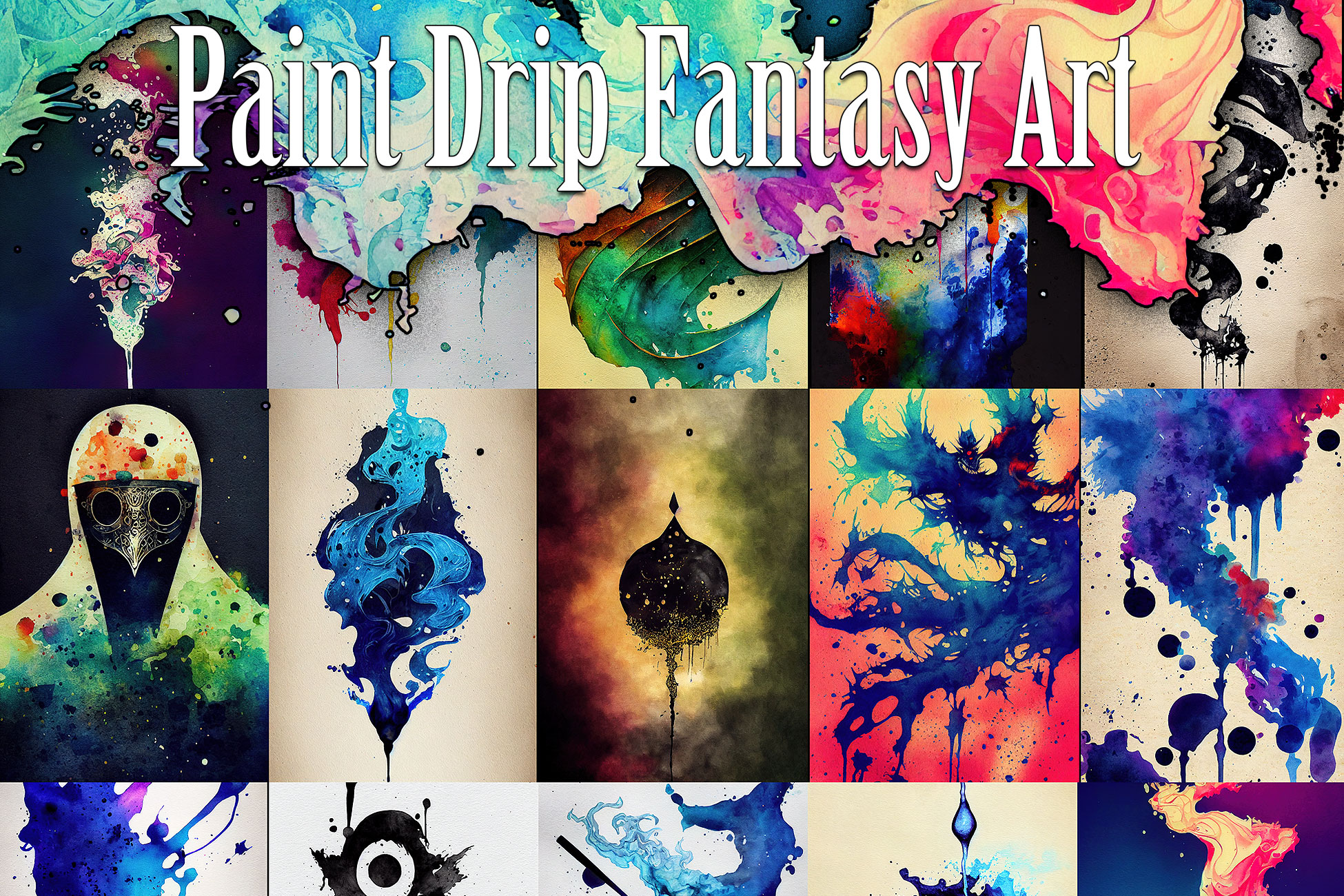 Abstract Things - Fantasy RPG Paint Drip Icons