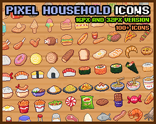 Free Pixel foods by ghostpixxells