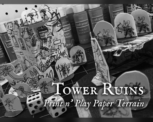 Printable Terrain - Tower and Ruins   - Printable Paper Terrain for Miniature TTRPGs and Wargames 