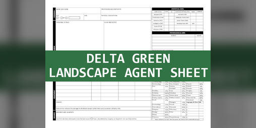 Cover image for Delta Green Landscape Agent Sheet