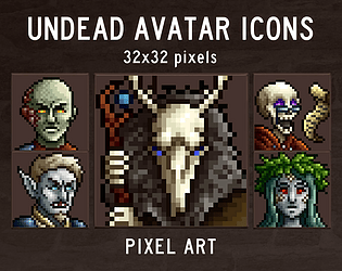 Undead Avatars 32x32 by Free Game Assets (GUI, Sprite, Tilesets)