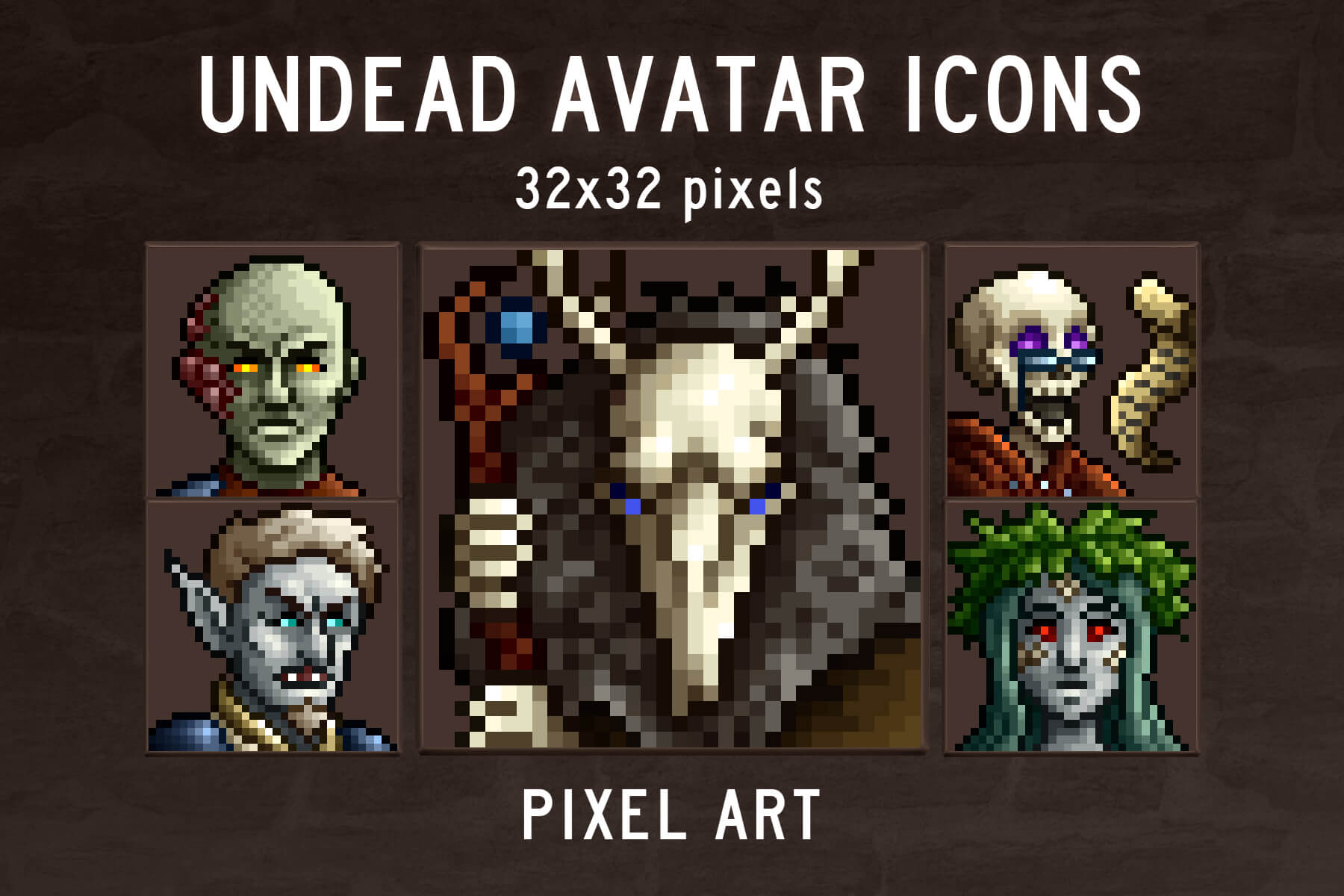 Undead Avatars 32x32 by Free Game Assets (GUI, Sprite, Tilesets)