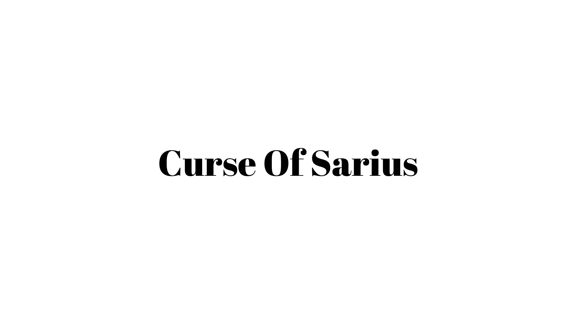 Curse Of Sarius