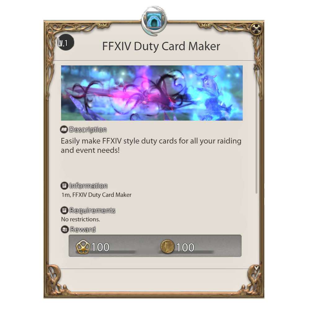FFXIV Duty Card Maker