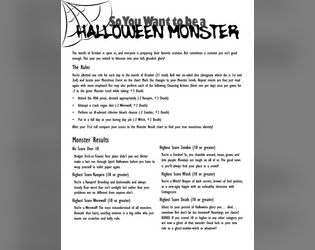 So You Want to be a Halloween Monster!  