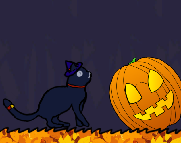 Pumpkin Cat by Mau Lundell, Hu7go