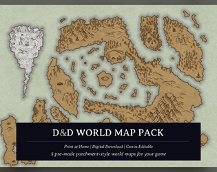 DnD World Map Pack | 5 World Maps  