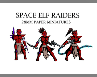 Space Elf Raiders - Paper Minis  