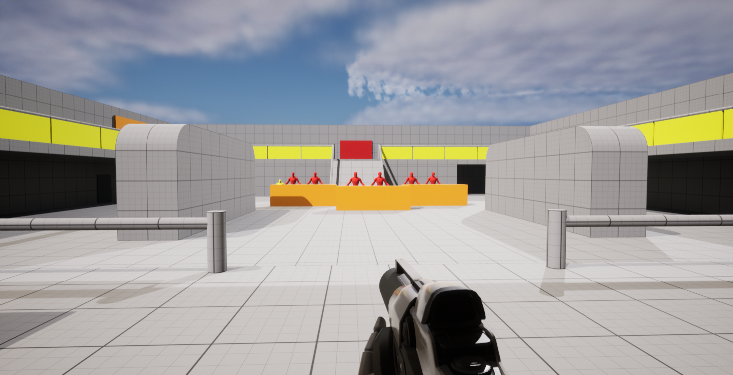 FPS view of the beginning of the level, next to the Entrance at #0F.