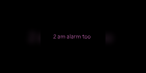 Cover image for 2 am alarm too
