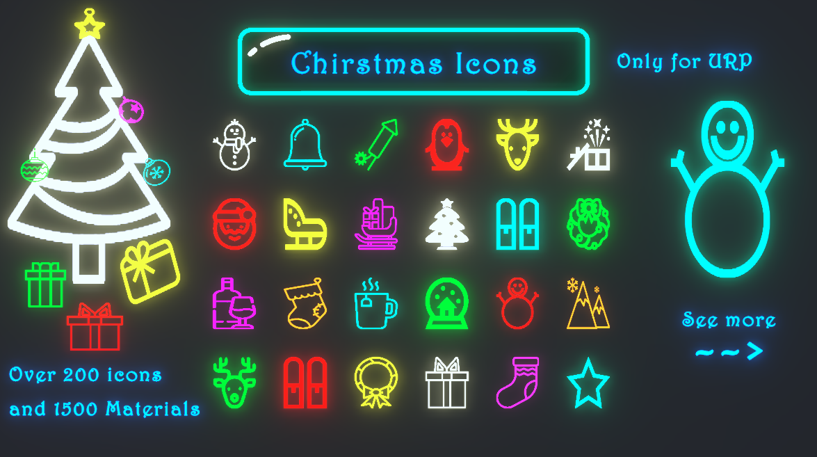 2D Christmas Icons and Textures