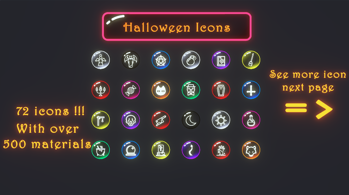 2D Halloween Icons and Textures