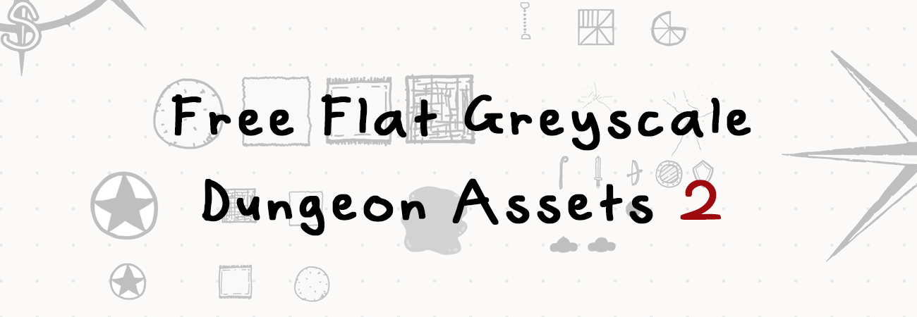 Free Flat Greyscale Dungeon Assets 2