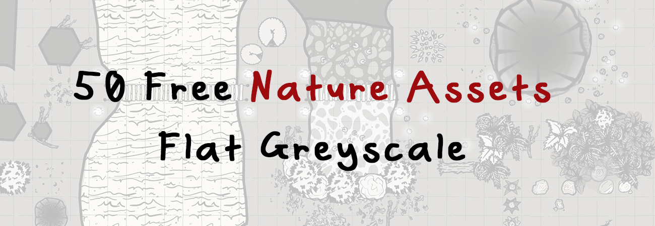 50 Free Nature Assets Flat Greyscale