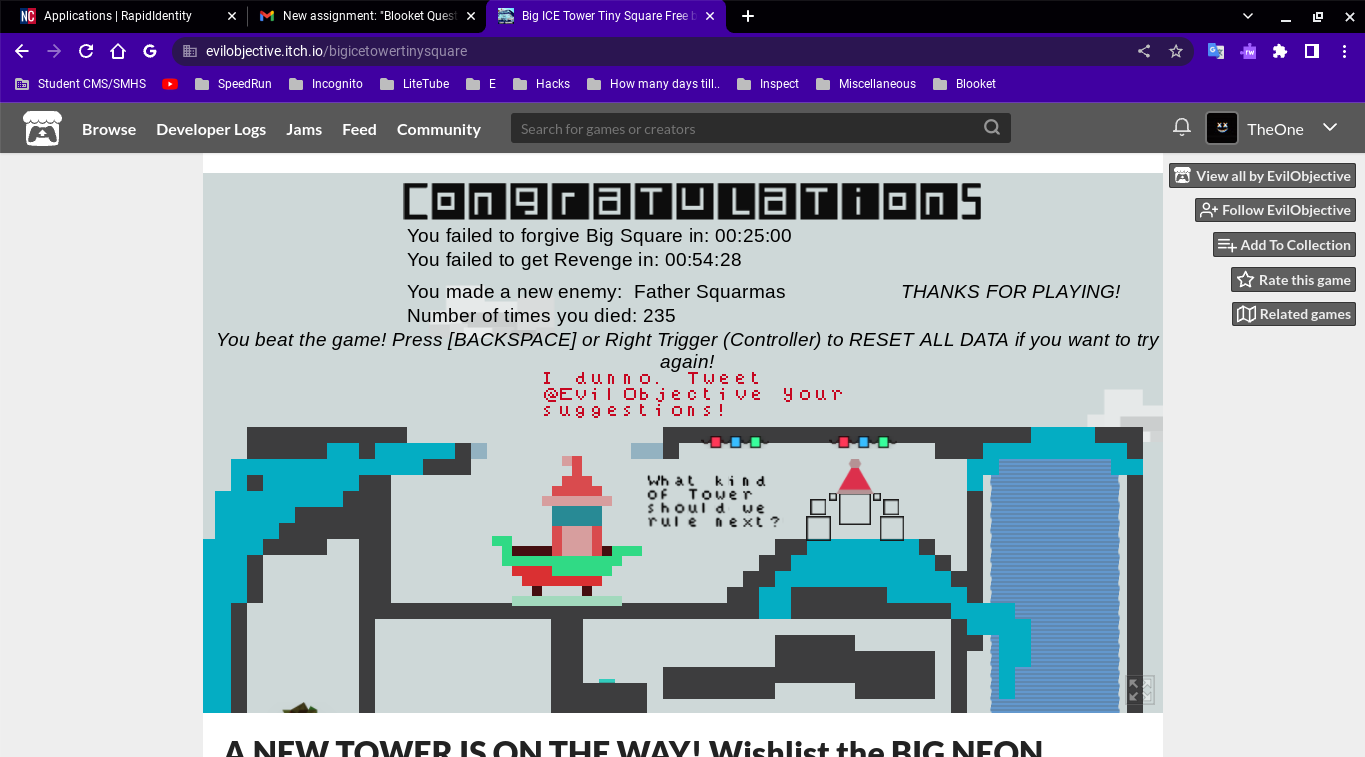 Coolmath Games🪐 on X: Most Difficult Game: Big Tower Tiny Square 2 by  @EvilObjective 🟩  / X