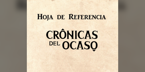 Cover image for Hoja de referencia para Crónicas del Ocaso