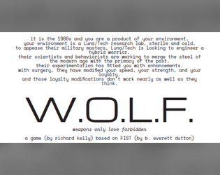 W.O.L.F.   - Supernatural deniable asset TTRPG 