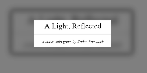 Cover image for A Light, Reflected
