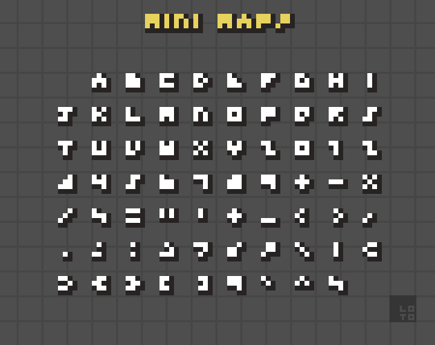 Bit Map Characters bitmap font - mini map! by lotovik