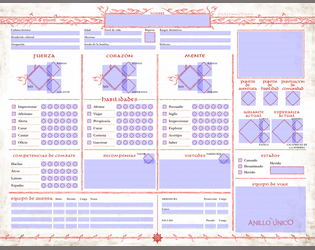 [El Anillo Único 2ed] Hoja de personaje rellenable   - Se trata de la hoja rellenable del juego "El Anillo Único" 2ed de Free League 