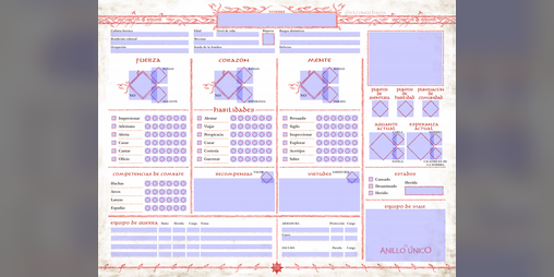 Cover image for [El Anillo Único 2ed] Hoja de personaje rellenable