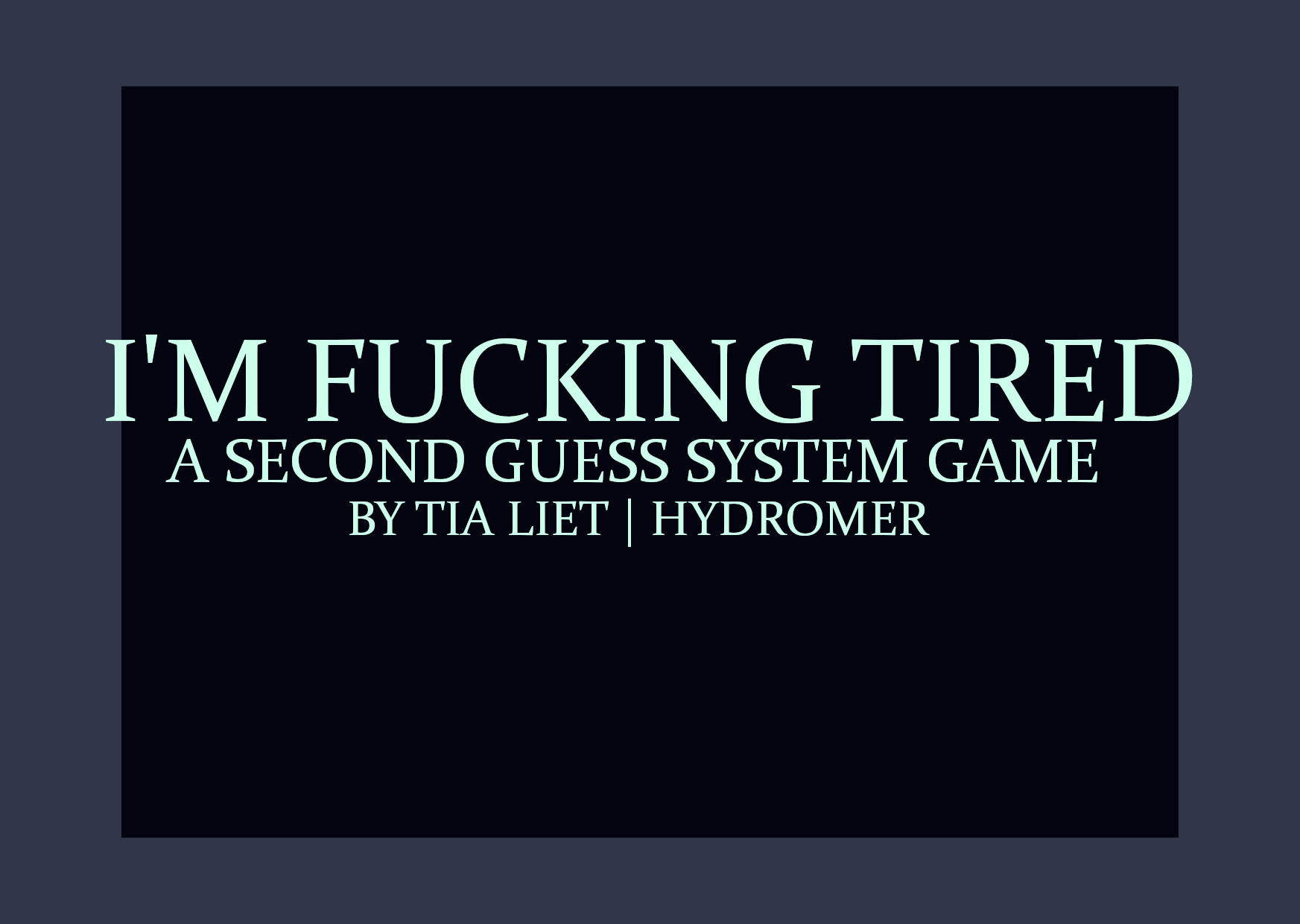 Cover image for I AM FUCKING TIRED